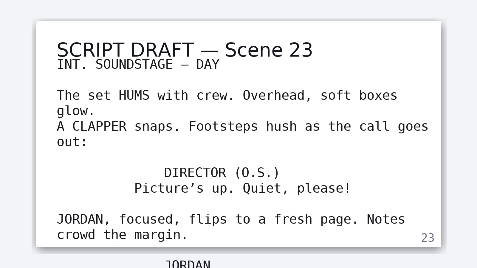 Script draft